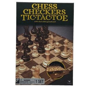 Chess Checkers Tic-Tac-Toe with duel sided gameboard